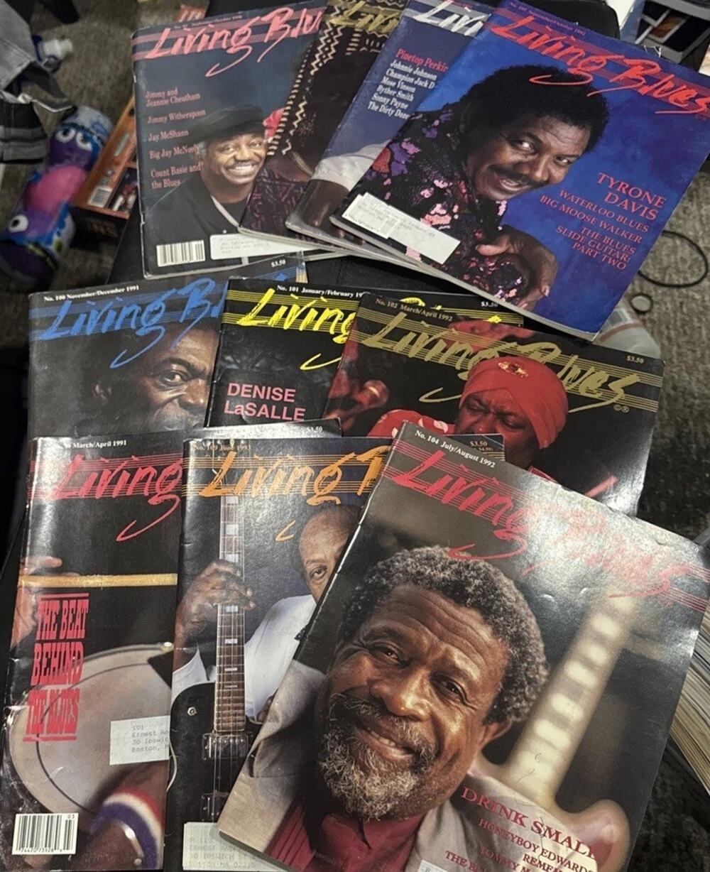 "Living Blues" Magazine ~ LOT of 11 1990's Magazines ~ Read Articles, Artists!